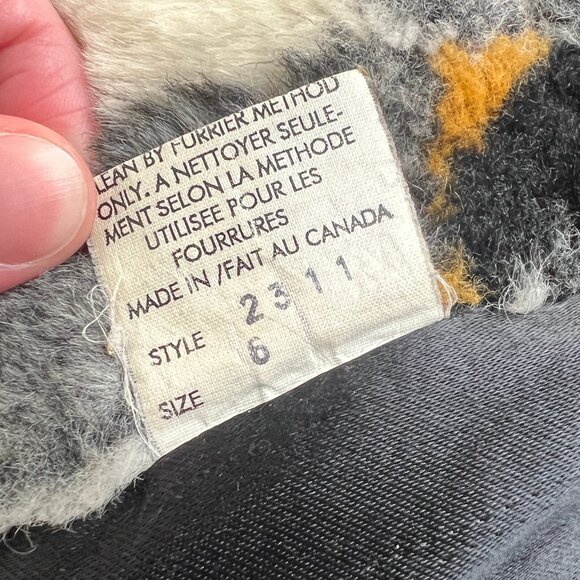 Vintage Novelty Print Penguin Pea Coat Faux Fur Teddy Jacket Oversized Peacoat - Picture 8 of 11